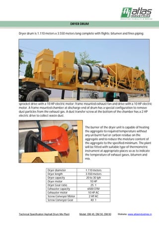 Specifications Mobile Asphalt Drum Mix Plant | PDF