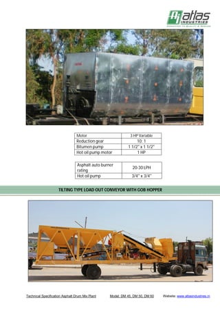 Specifications Mobile Asphalt Drum Mix Plant | PDF