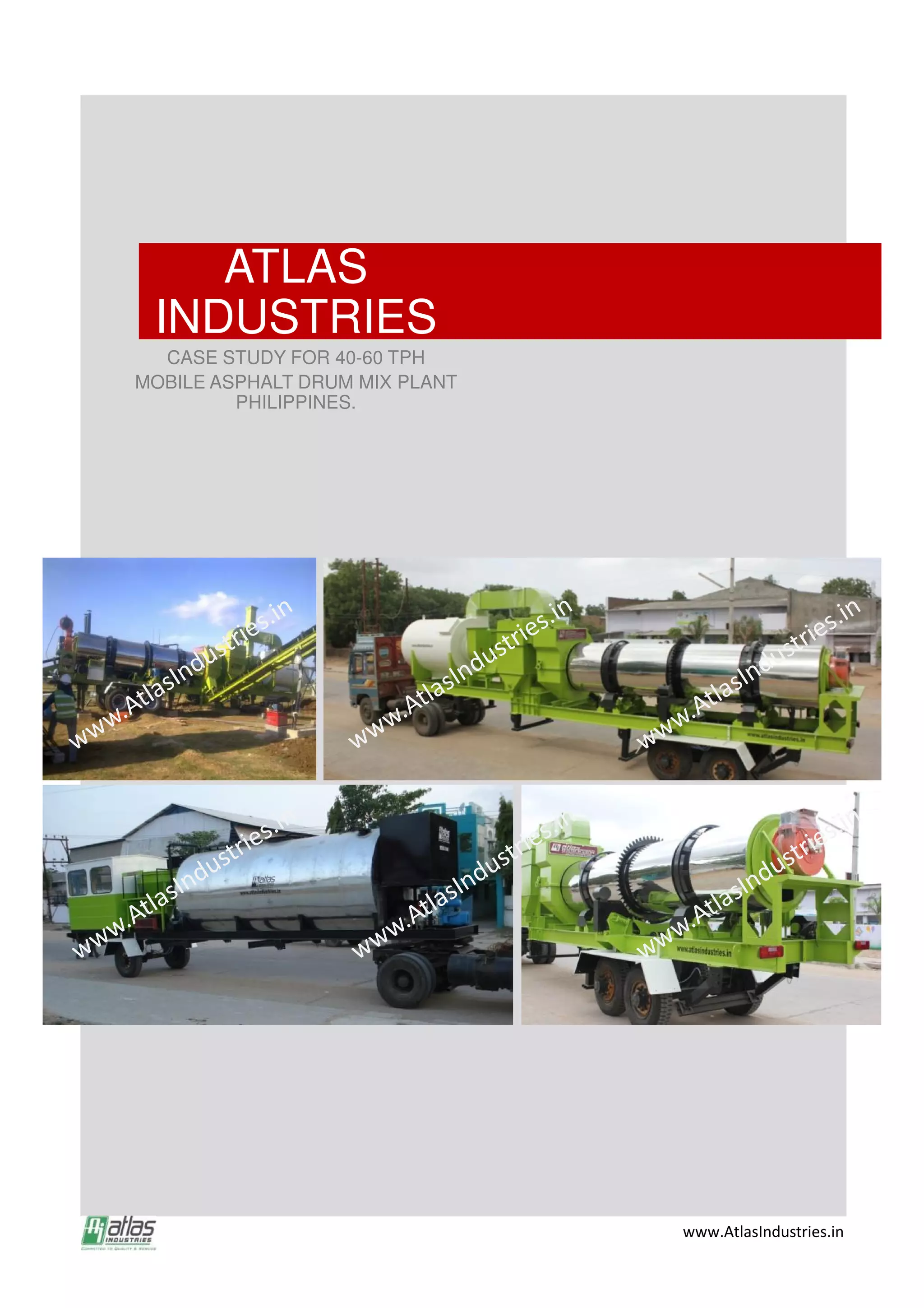 Mobile Asphalt Drum Mix Plant 40-60 Tph In Philippines - Atlas ...