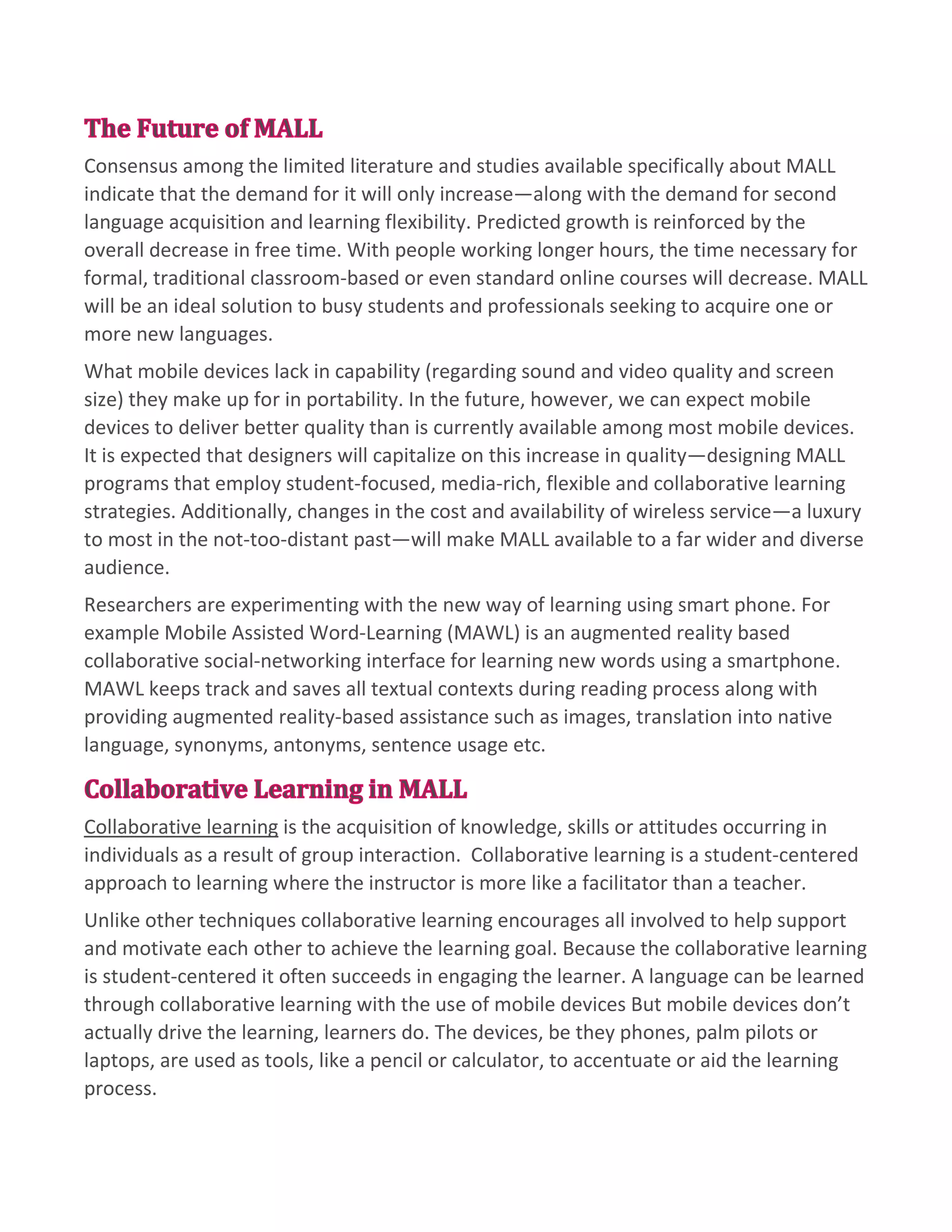 Mobile assisted language learning | PDF | Smartphones | Consumer ...