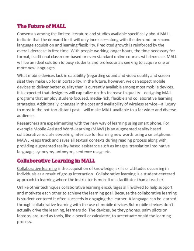 Mobile Assisted Language Learning Mobile Assisted Language Learning
