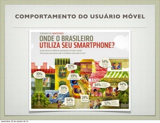 COMPORTAMENTO DO USUÁRIO MÓVEL

sexta-feira, 25 de outubro de 13

 