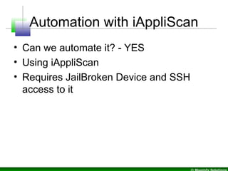 Automation In Android & iOS 	Application Review 