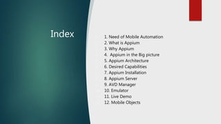 Mobile automation using Appium | PPTX