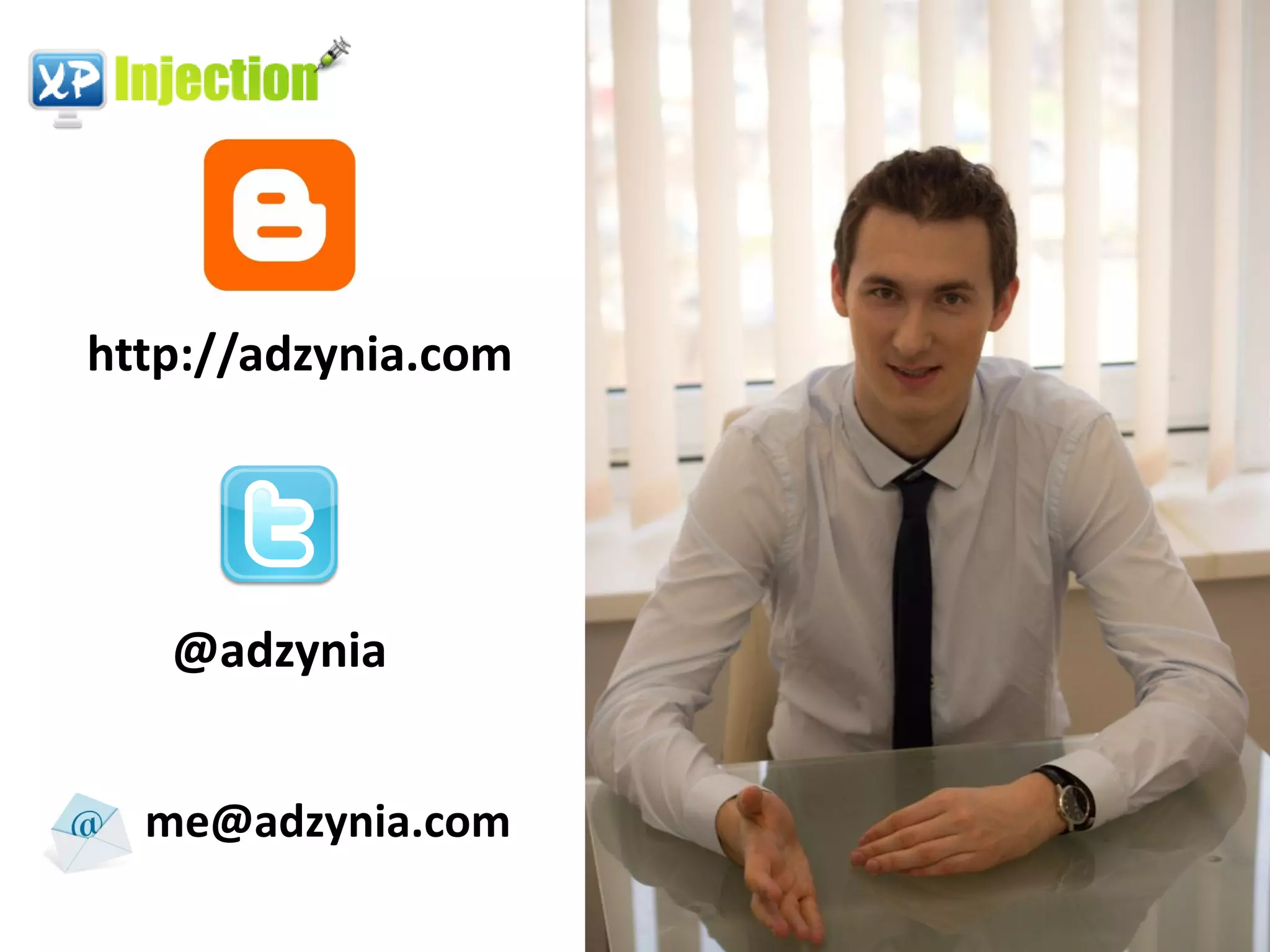 http://adzynia.com




   @adzynia


  me@adzynia.com
 