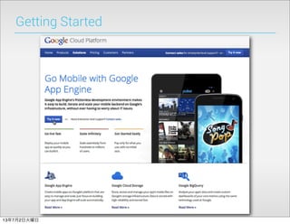 Getting Started
13年7月2日火曜日
 