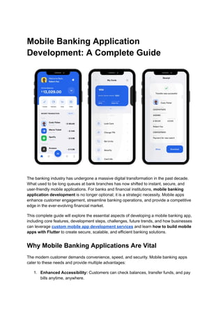 Mobile Banking Application Development_ A Complete Guide | PDF