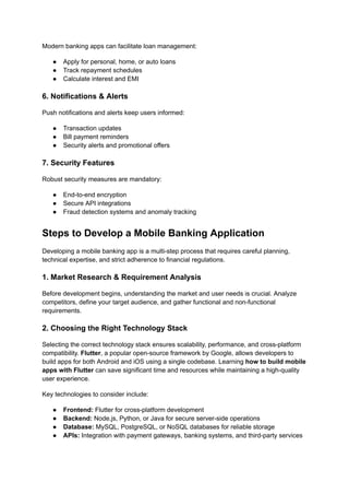 Mobile Banking Application Development_ A Complete Guide | PDF