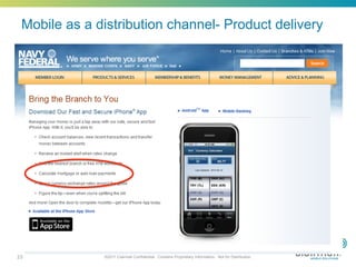 Mobile as a distribution channel- Product delivery




23            ©2011 Clairmail Confidential. Contains Proprietary Information. Not for Distribution.
 