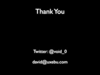 Thank You




Twitter: @void_0

david@uxebu.com
 