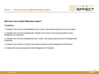 Usability test on mobile devices