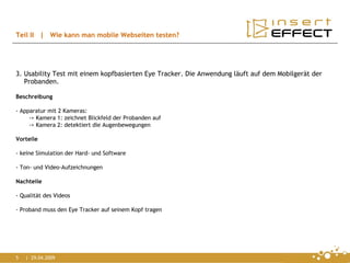 Usability test on mobile devices