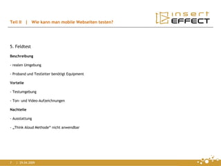 Usability test on mobile devices