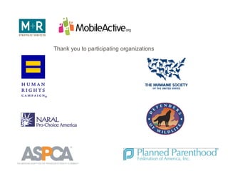 Thank you to participating organizations 
