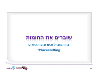 ‫בין המובייל והערוצים האחרים‬
      ‫‪*Placeshifting‬‬




                              ‫91‬
 