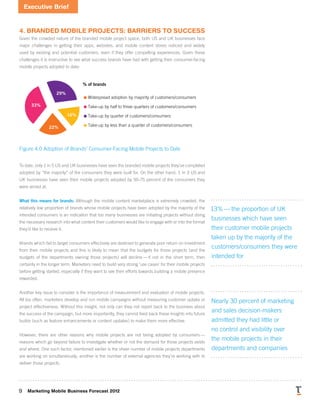 Executive Brief
9 Marketing Mobile Business Forecast 2012
4. Branded Mobile Projects: Barriers to Success
Given the crowde...