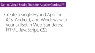 Demo: Visual Studio Tools for Apache Cordova™
 