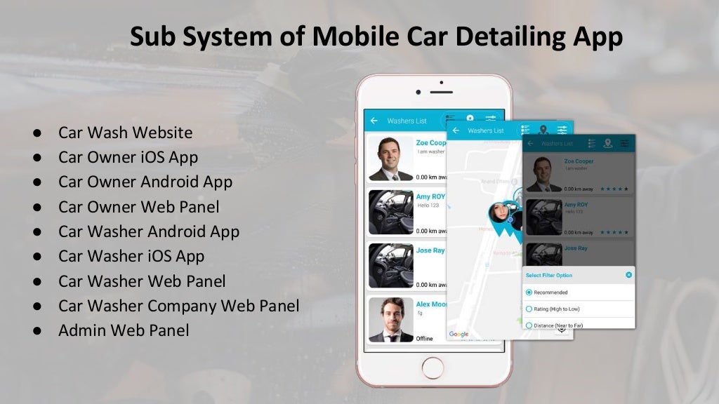 Mobile car detailing app