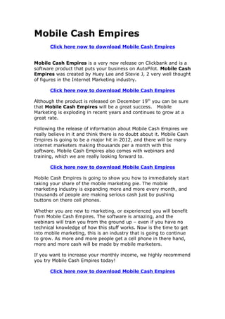 Mobile Cash Empires Review