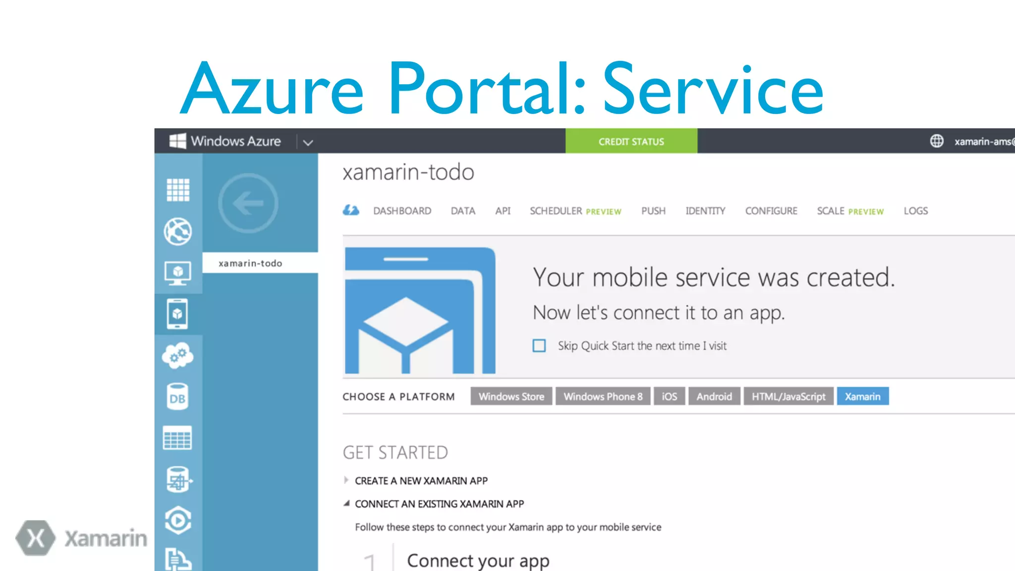 Azure Portal: Service