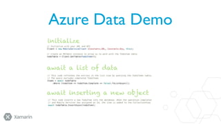 Azure Data Demo
initialize

await a list of data

await inserting a new object

 