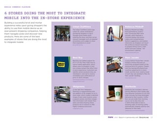 MOBILE COMMERCE PLAYBOOK
18
6 STORES DOING THE MOST TO INTEGRATE
MOBILE INTO THE IN-STORE EXPERIENCE
Building a successful...