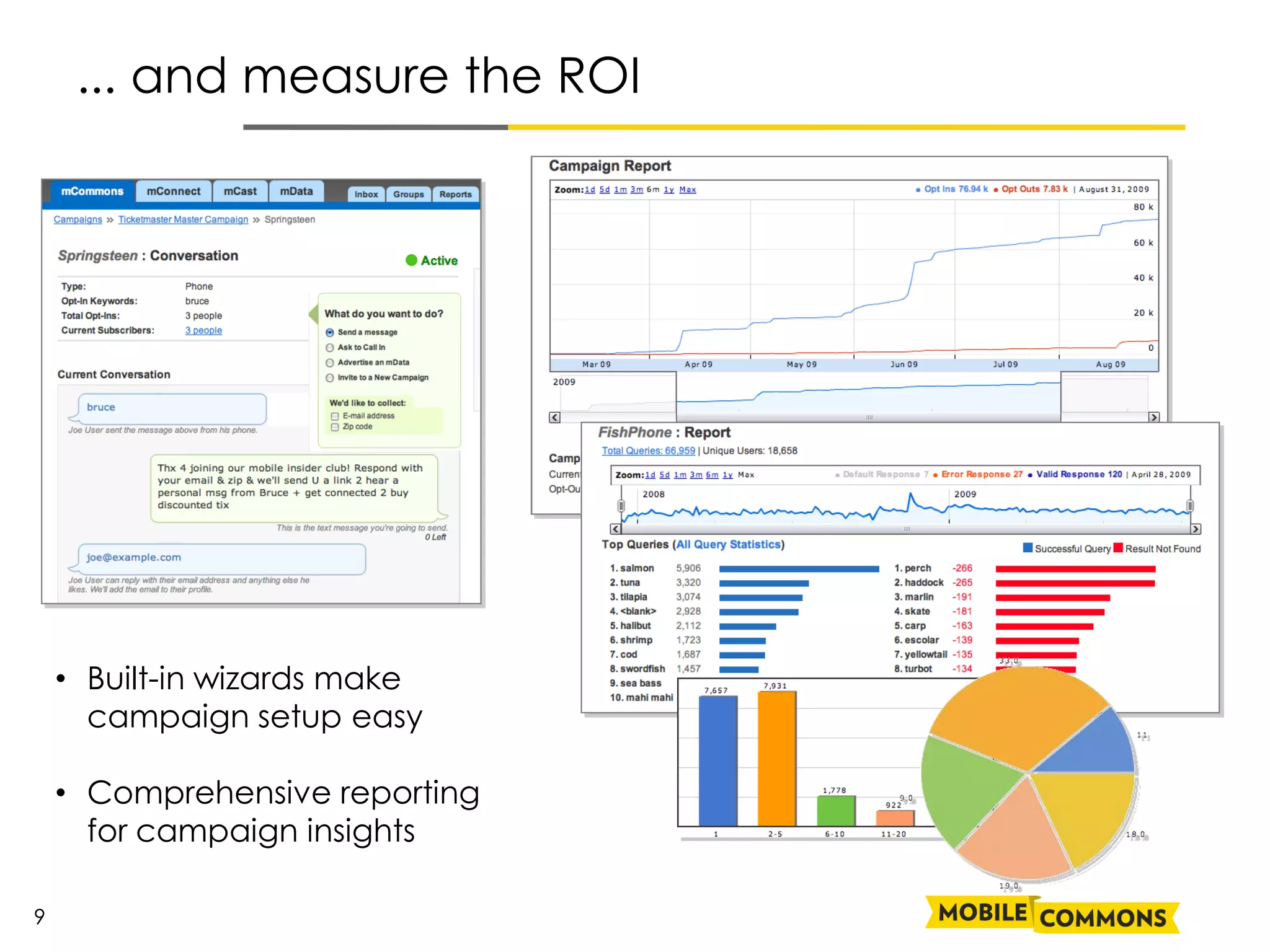 ... and measure the ROI




    • Built-in wizards make
      campaign setup easy

    • Comprehensive reporting
      for campaign insights

9
 