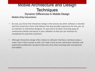 architecture of mobile software applications | PPTX