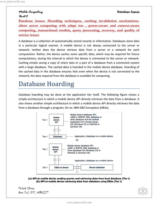 Mobile computing unit 5 | PDF | Databases | Computer Software and ... image.