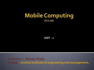 UNIT - 1




Instructor :- Rajveer Singh
College:- Invertis Institute of engineering and management.
 