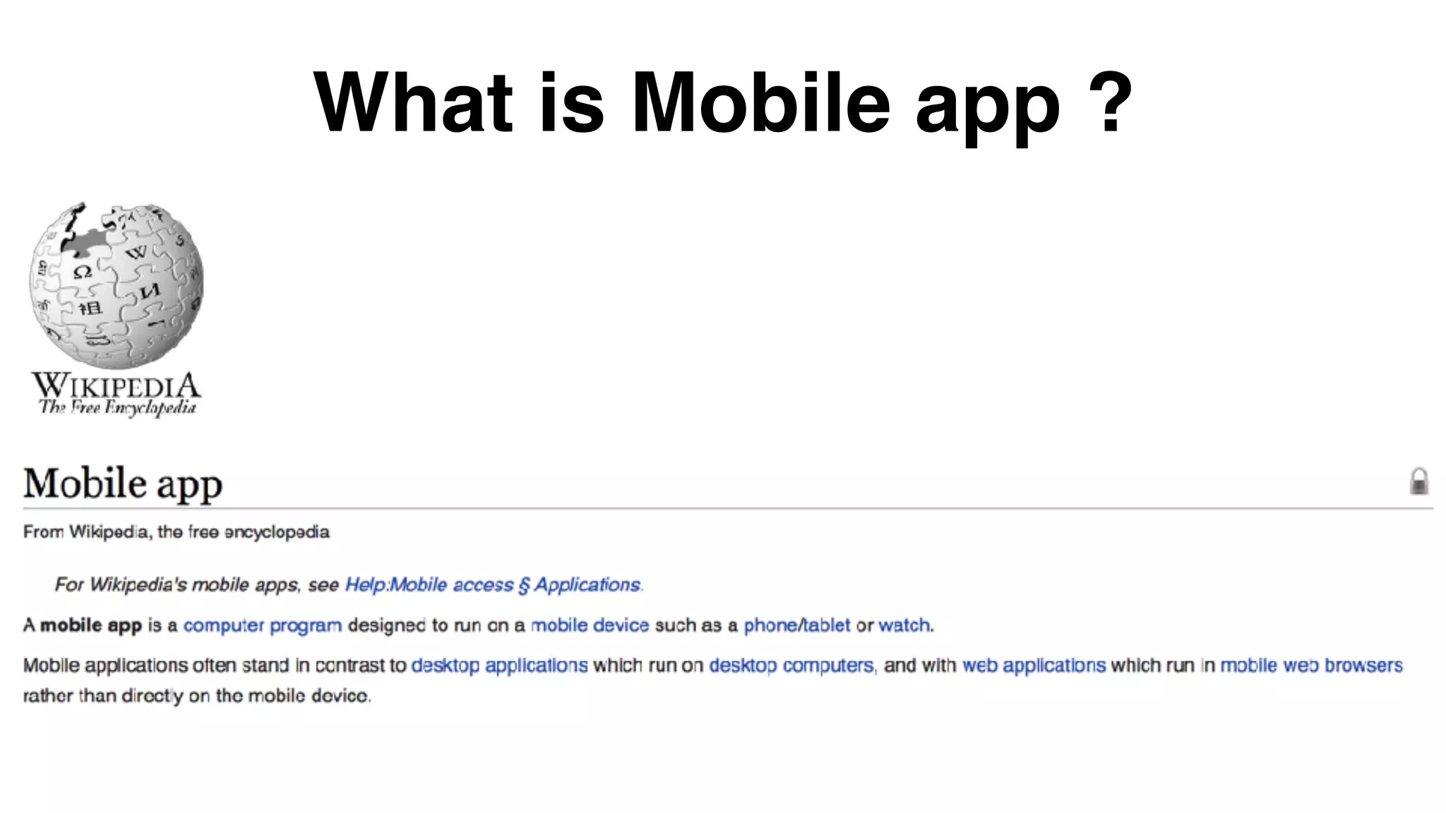 What is Mobile app ?