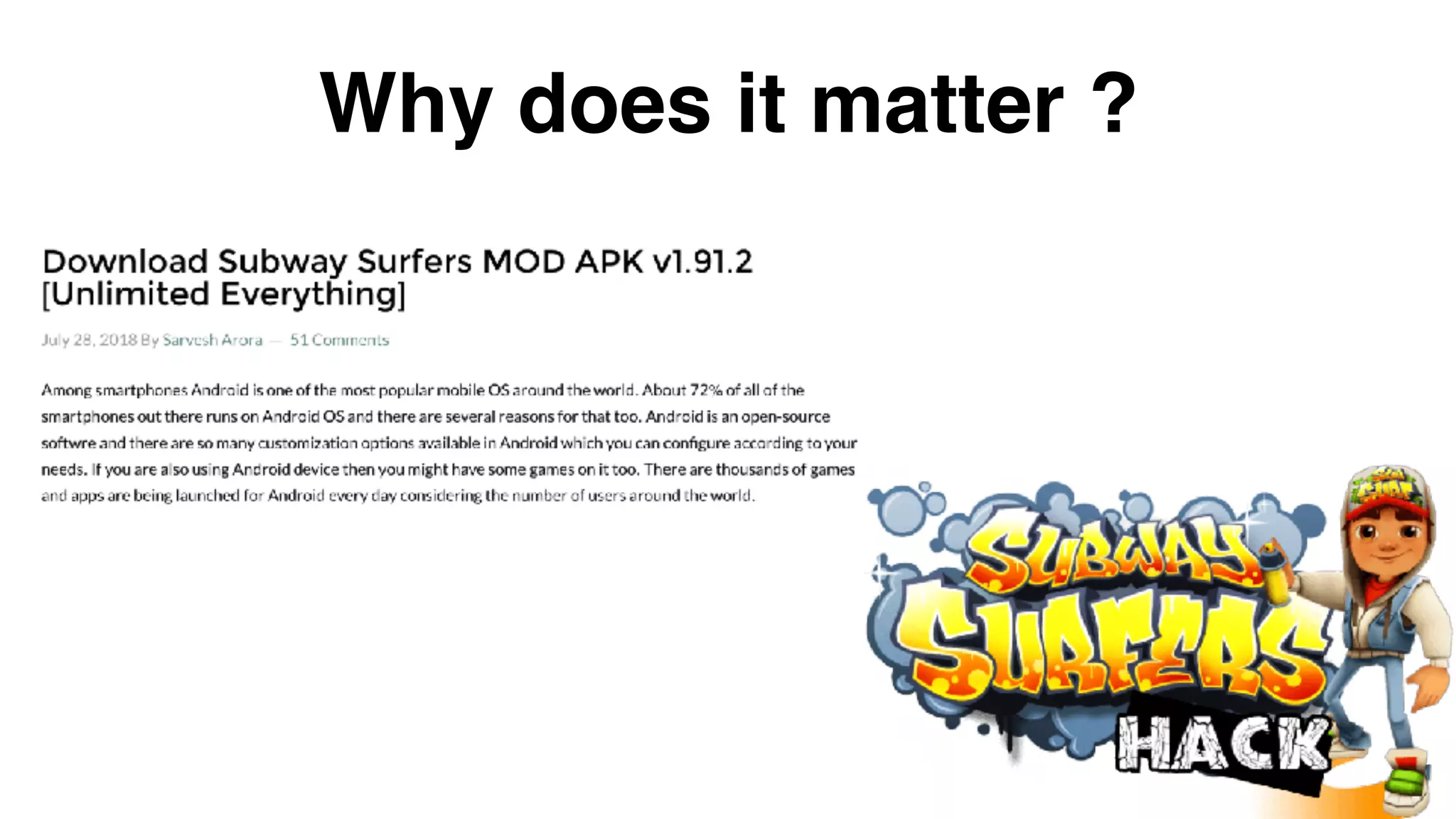 Why does it matter ?