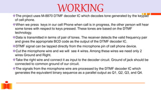 DTMF base Mobile controlled appliances control | PPT