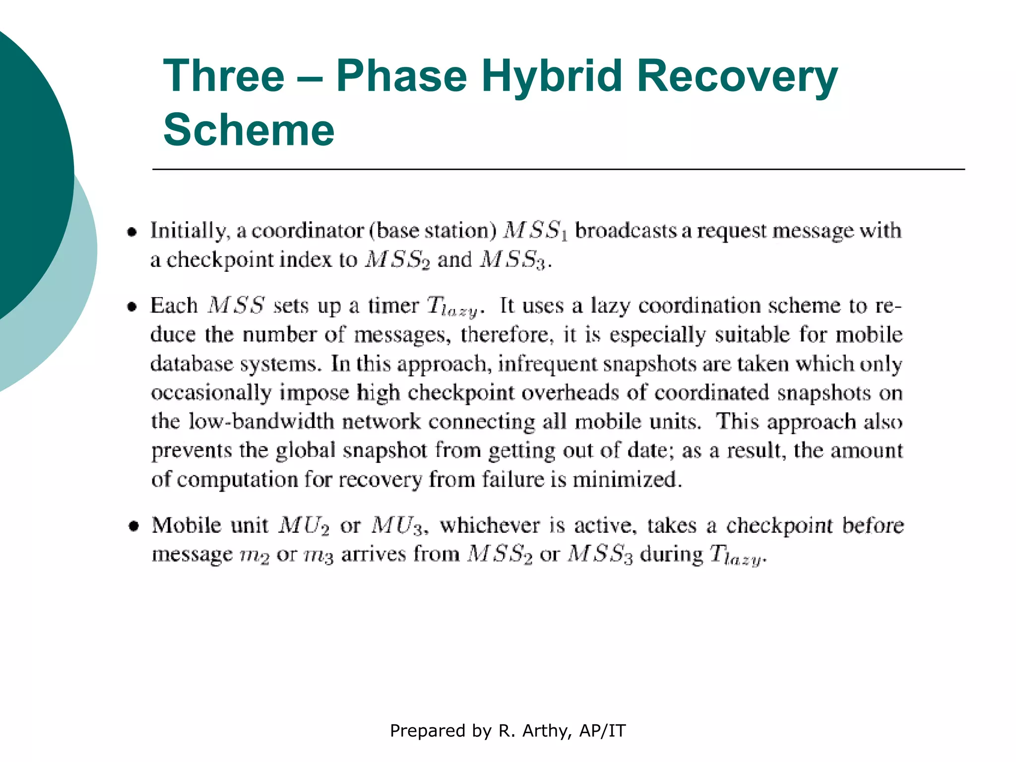 Three – Phase Hybrid Recovery
Scheme
Prepared by R. Arthy, AP/IT
 