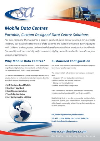 Mobile data centres