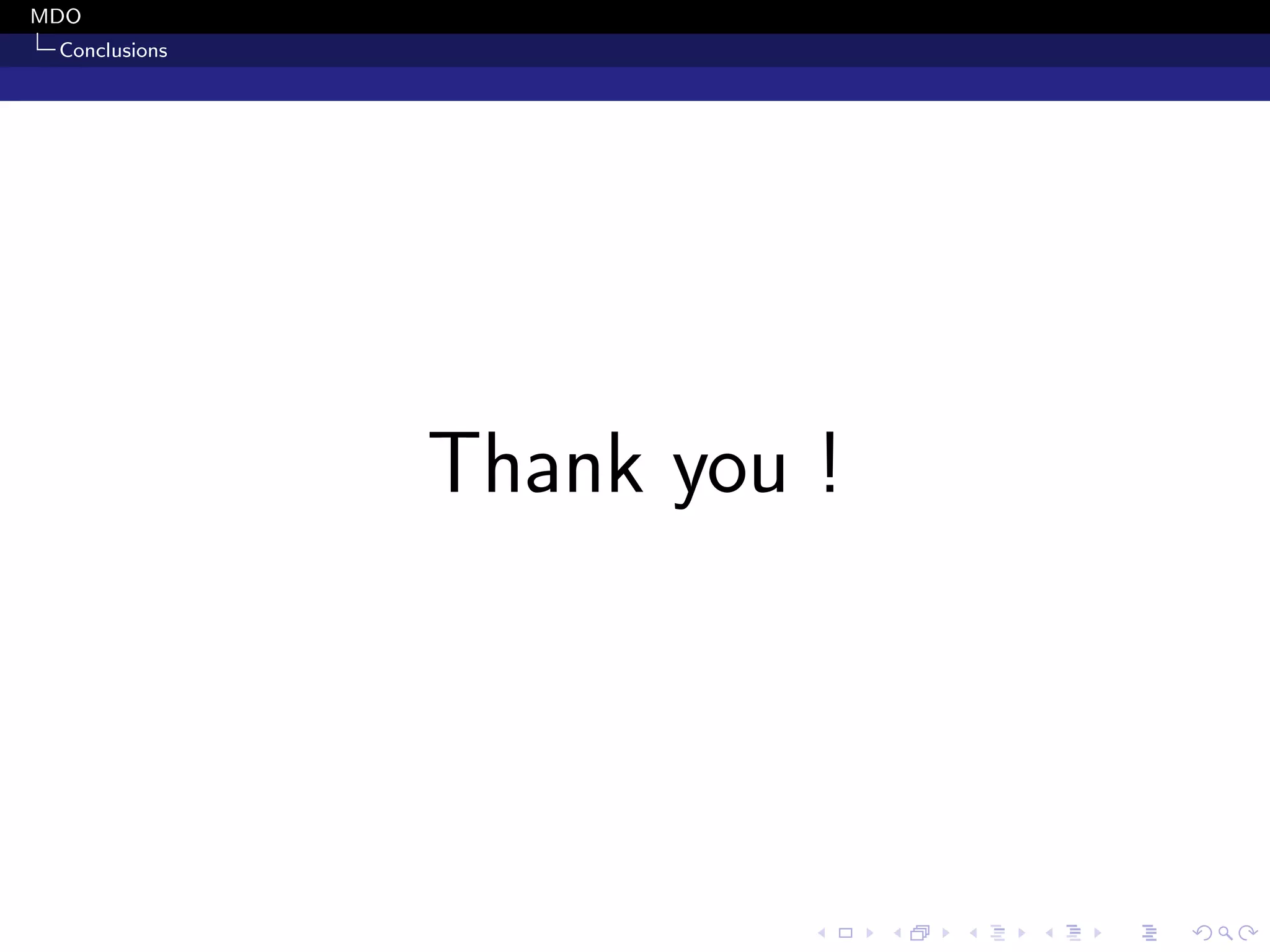 MDO
Conclusions
Thank you !
 