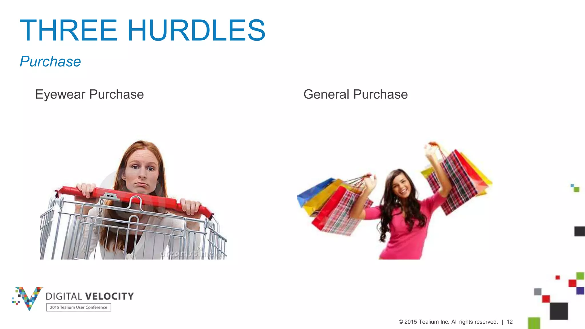 © 2015 Tealium Inc. All rights reserved. | 12
THREE HURDLES
Eyewear Purchase General Purchase
Purchase
 