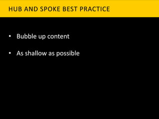 • Bubble up content

• As shallow as possible
 