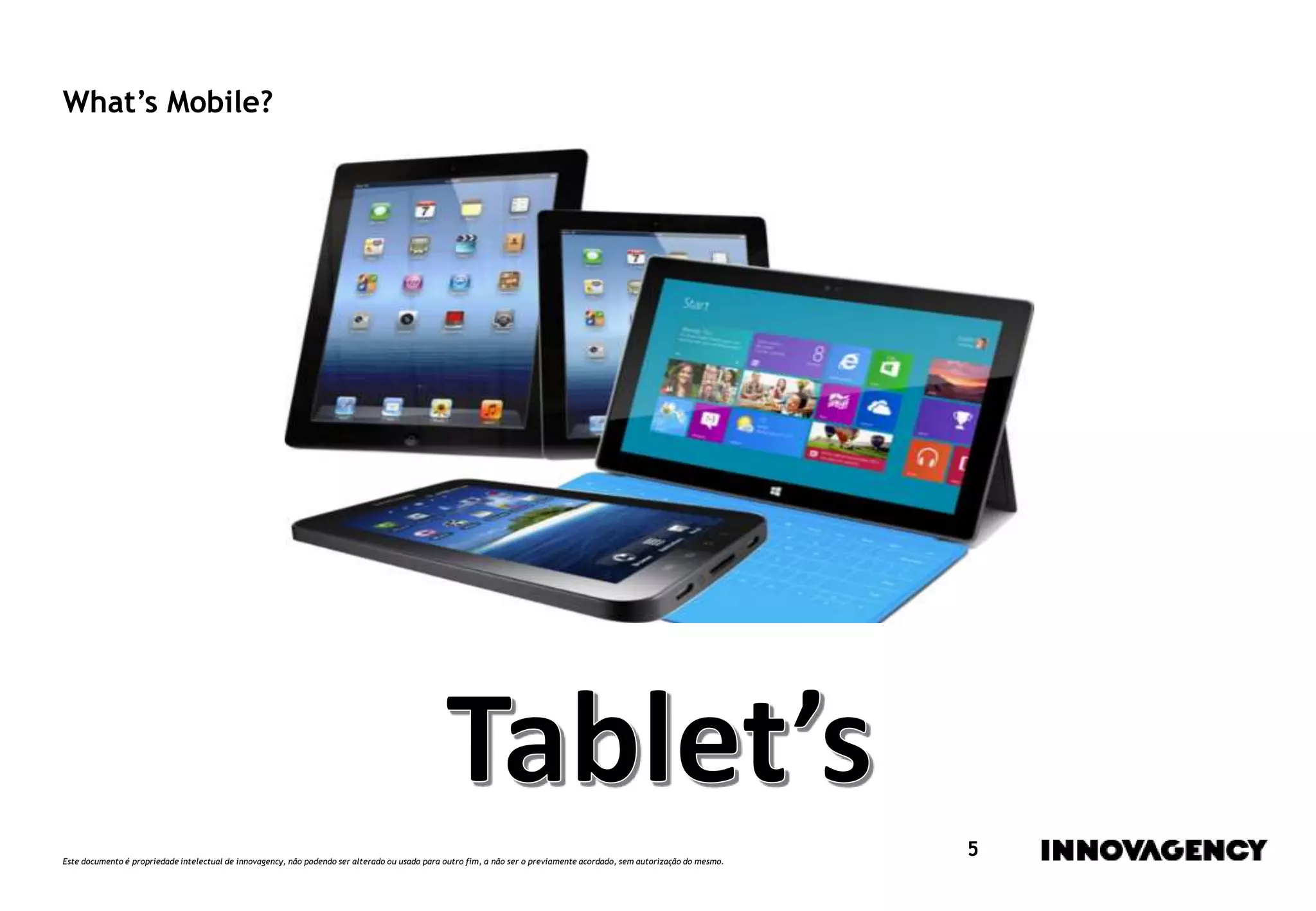 Este documento é propriedade intelectual de innovagency, não podendo ser alterado ou usado para outro fim, a não ser o previamente acordado, sem autorização do mesmo.
5
What’s Mobile?
 