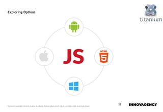 Este documento é propriedade intelectual de innovagency, não podendo ser alterado ou usado para outro fim, a não ser o previamente acordado, sem autorização do mesmo.
25
Exploring Options
 