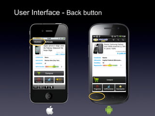 User Interface - Back button
 