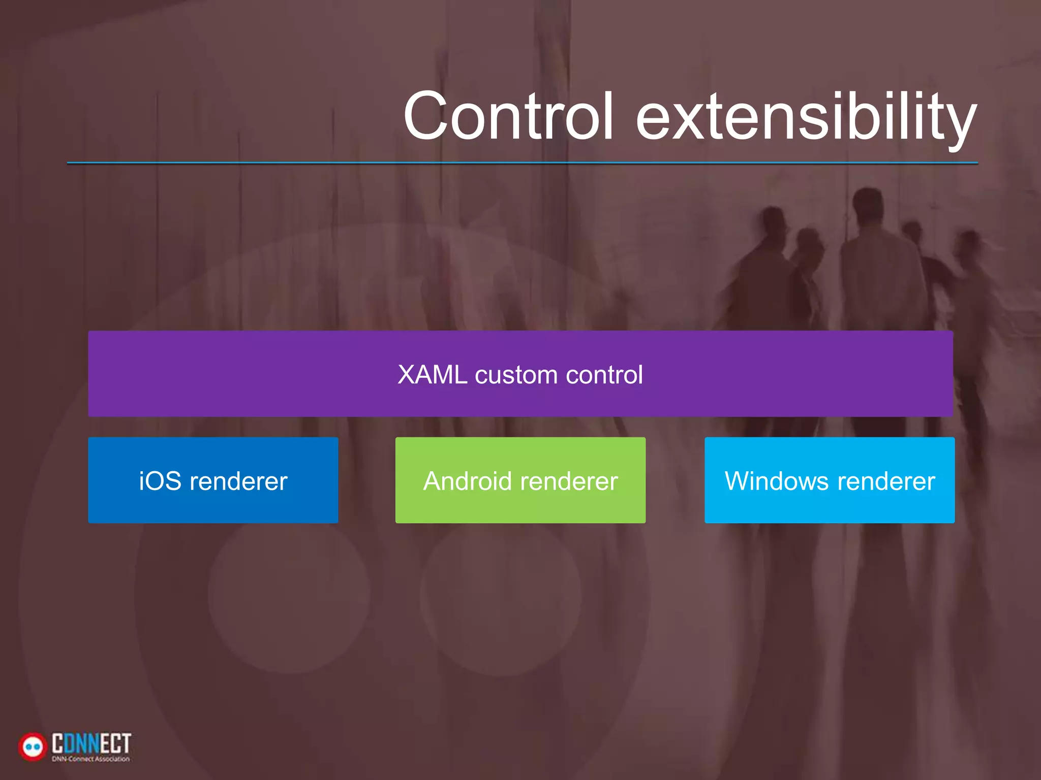 Control extensibility iOS renderer Android renderer Windows renderer XAML custom control 