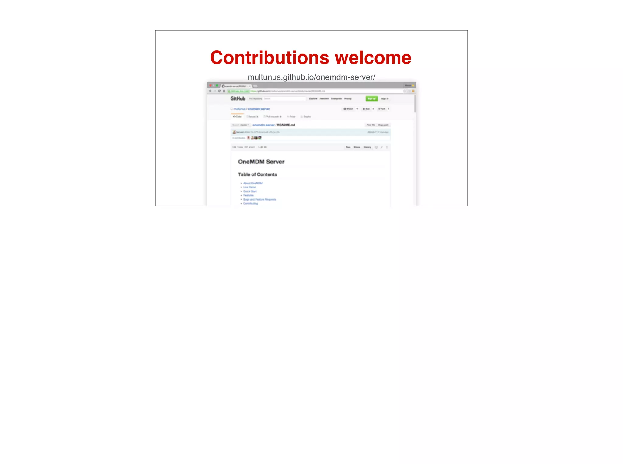 Contributions welcome
multunus.github.io/onemdm-server/
 