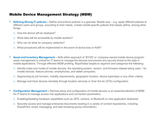 Mobile Device Management and Mobile Security Strategy - a presentation ...