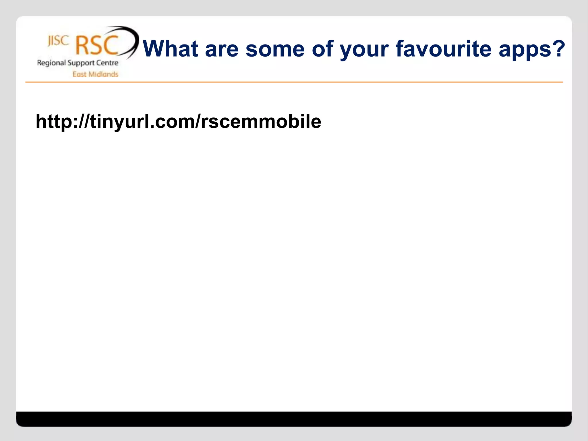 From a single app to a workflow of
                                             apps




Distribute   Document      Learners     Document          Tutor
  link to     is stored     develop      converted     uploads to
learners                  information   to .pdf and     Doc AS
                                        emailed to         and
                                            tutor       provides
                                                       feedback.




                                                      December 12, 2012 | slide 8
 
