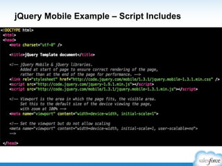 jQuery Mobile Example – Script Includes
 