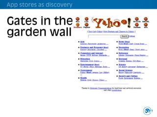 App stores as discovery


Gates in the
garden wall




                          11
 