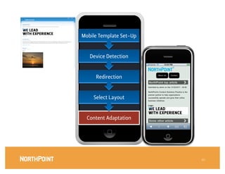 Mobile Template Set-Up


   Device Detection


     Redirection


    Select Layout


  Content Adaptation




                          40
 