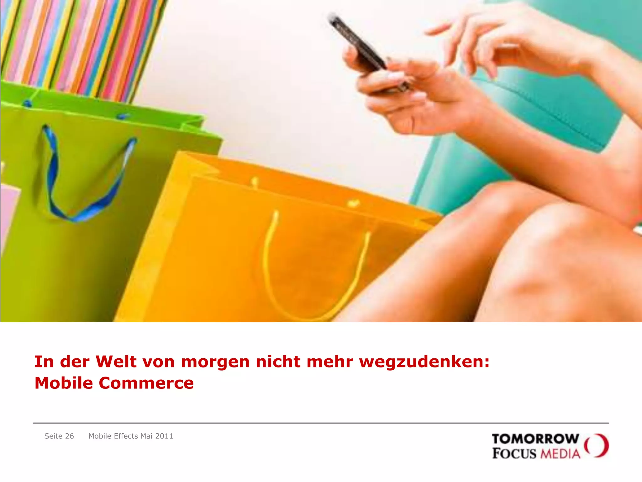 Das mobile Internet wird häufiger und intensiver genutzt als klassische MedienSeite 23Mobile Effects Mai 2011„Wie häufig nutzen Sie folgende Medien?“ Angaben in %Stationäres und mobiles Internet werden von den Nutzern des TFM-Netzwerkes intensiver genutzt als klassische Medien.Quelle: Onsite-Befragung im TFM-Netzwerk; n=5.726; Mai 2011