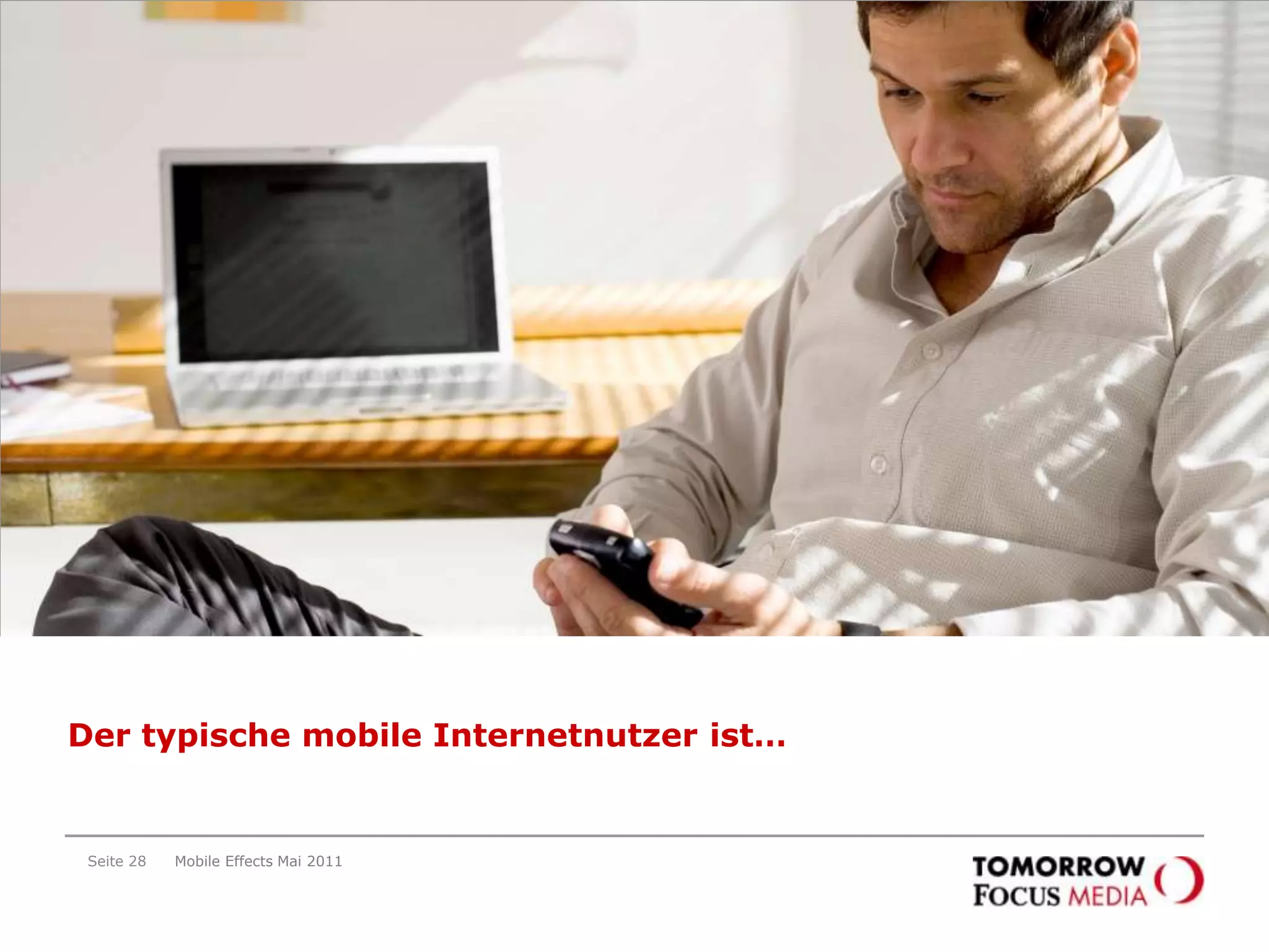 Das mobile Internet ist mehr und mehr Konkurrenz für die klassischen MedienSeite 25Mobile Effects Mai 2011„Sie haben ja angegeben, dass sie auch über das Mobiltelefon das Internet nutzen. Wie hat sich Ihre Mediennutzung seitdem verändert?“ Angaben in %Die Nutzung der klassischen Medien nimmt seit der Nutzung des mobilen Internets deutlich ab! Besonders betroffen: Zeitung, Zeitschriften, Radio und TV!Quelle: Onsite-Befragung im TFM-Netzwerk; n=5.726; Mai 2011